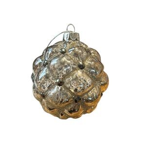 Evis Impressionist Platinum Ornament Quilted. Mercury Glass